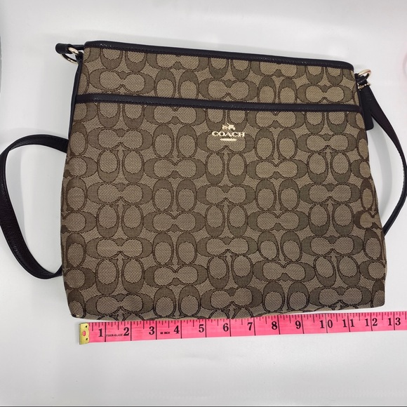 Coach F55363 Outline Signature Zip File Crossbody - Picture 8 of 12